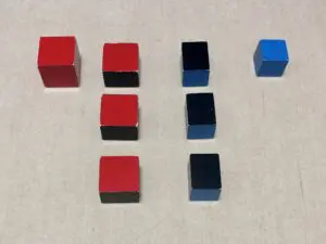 モンテッソーリ 色付き柱4色+二項式立方体-